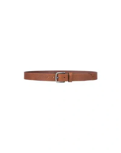 Jack & Jones Man Belt Tan Size 34 Soft Leather