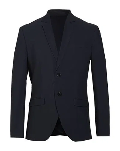 Jack & Jones Man Blazer Midnight Blue Size 38 Polyester, Viscose, Elastane In Black