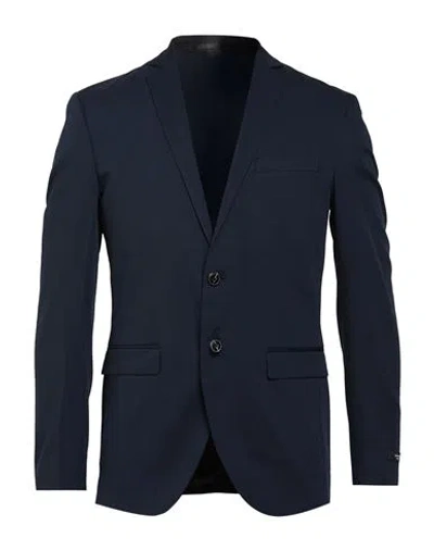 Jack & Jones Man Blazer Midnight Blue Size 40 Polyester, Viscose, Elastane