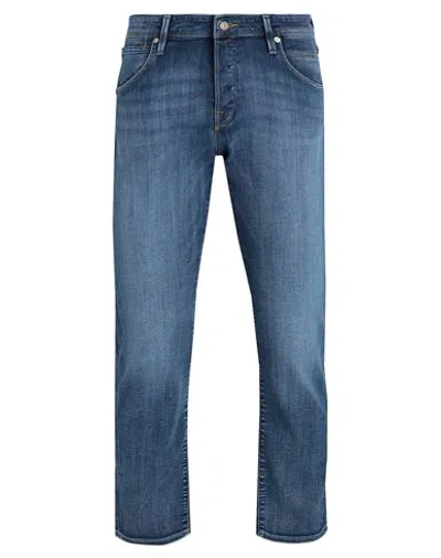 Jack & Jones Man Jeans Blue Size 34w-32l Cotton, Recycled Cotton, Polyester, Elastane
