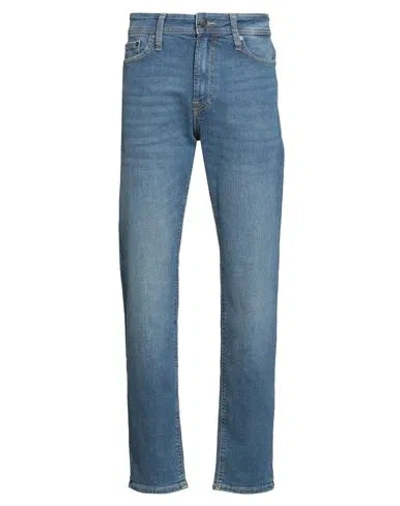 Jack & Jones Man Jeans Blue Size 33w-32l Cotton, Polyester, Recycled Cotton, Elastane