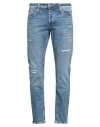 Jack & Jones Man Jeans Blue Size 33w-32l Cotton, Polyester, Recycled Cotton, Elastane