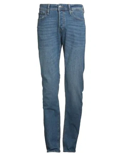 Jack & Jones Man Jeans Blue Size 33w-34l Cotton, Polyester, Recycled Cotton, Elastane