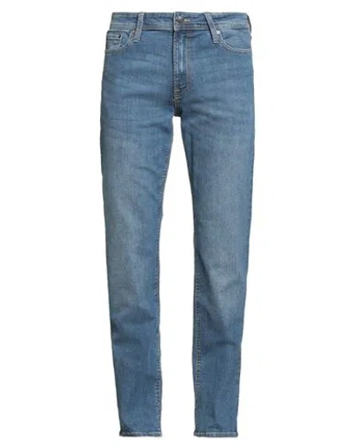 JACK & JONES JACK & JONES MAN JEANS BLUE SIZE 33W-34L COTTON, POLYESTER, RECYCLED COTTON, ELASTANE