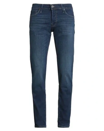Jack & Jones Man Jeans Blue Size 33w-34l Organic Cotton, Recycled Cotton, Elastomultiester, Elastane