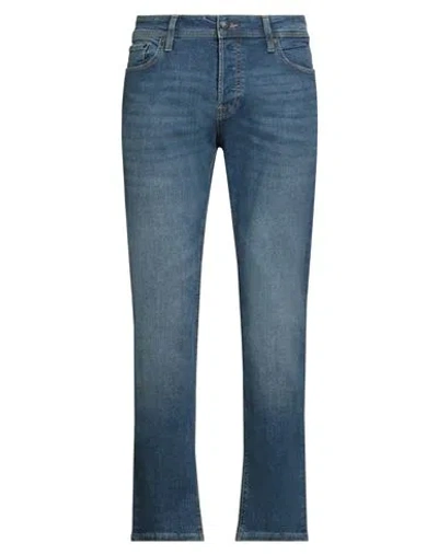 Jack & Jones Man Jeans Blue Size 34w-32l Cotton, Polyester, Recycled Cotton, Elastane