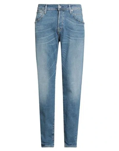 Jack & Jones Man Jeans Blue Size 34w-32l Cotton, Recycled Cotton, Elastane