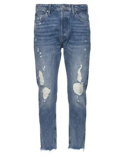 Jack & Jones Man Jeans Blue Size 36w-32l Cotton, Elastane