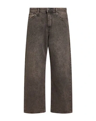 Jack & Jones Man Jeans Charcoal Size 36w-32l Cotton, Organic Cotton, Recycled Cotton In Gray