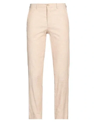 Jack & Jones Man Pants Beige Size 38 Cotton, Linen, Elastane In Neutral