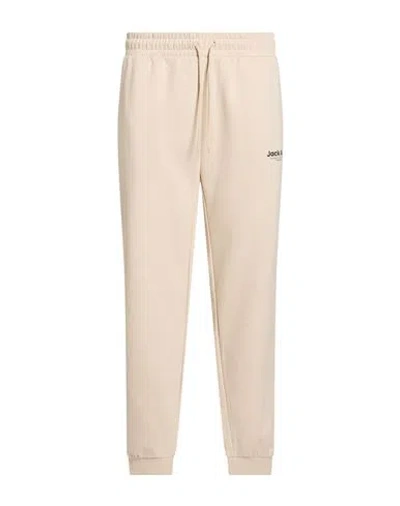 Jack & Jones Man Pants Beige Size Xl Cotton, Recycled Polyester In White