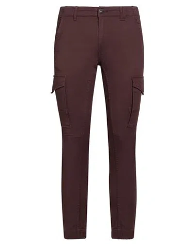 Jack & Jones Man Pants Chocolate Brown Size 29w-32l Cotton, Recycled Cotton, Elastane