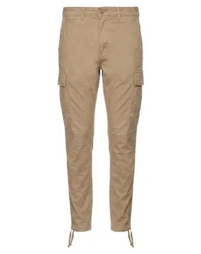 Jack & Jones Man Pants Khaki Size 29w-32l Cotton, Recycled Cotton, Elastane In Beige