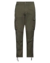 Jack & Jones Man Pants Military Green Size 33w-32l Cotton, Elastane In Green