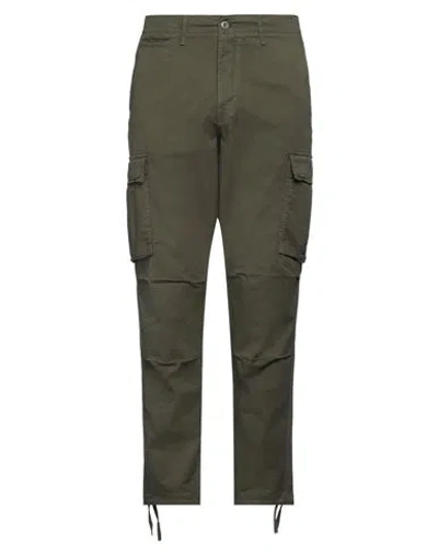 Jack & Jones Man Pants Military Green Size 34w-32l Cotton, Elastane
