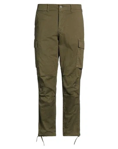Jack & Jones Man Pants Military Green Size 34w-32l Cotton, Recycled Cotton, Elastane