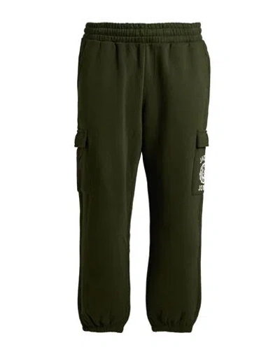 Jack & Jones Man Pants Military Green Size S Cotton, Polyester