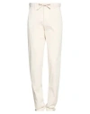Jack & Jones Man Pants Off White Size 33w-34l Cotton, Elastane In White