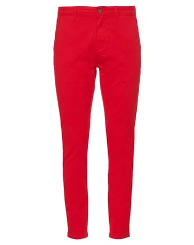 Jack & Jones Man Pants Red Size 36w-34l Cotton, Elastane