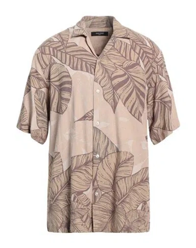 Jack & Jones Man Shirt Beige Size Xl Viscose, Linen