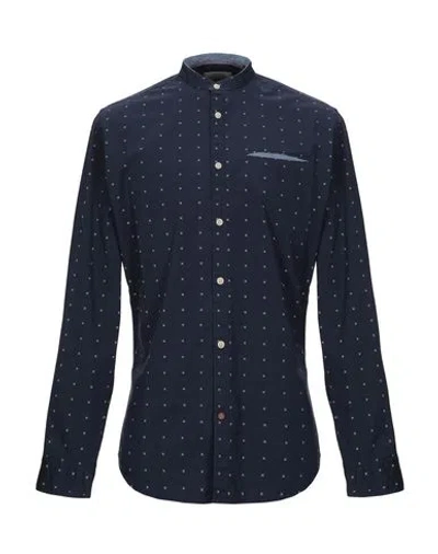 Jack & Jones Man Shirt Blue Size M Cotton, Elastane