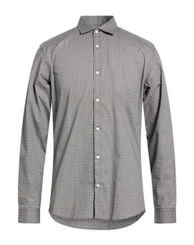 Jack & Jones Man Shirt Midnight Blue Size S Organic Cotton, Cotton, Elastane In Gray