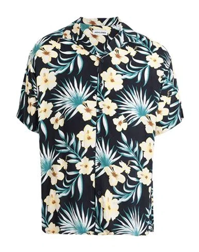 Jack & Jones Man Shirt Midnight Blue Size M Livaeco By Birla Cellulose