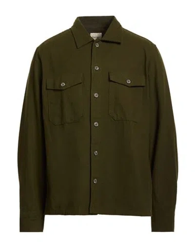 Jack & Jones Man Shirt Military Green Size L Cotton, Polyester