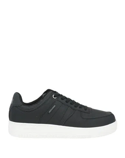 Jack & Jones Man Sneakers Black Size 12 Leather In Animal Print