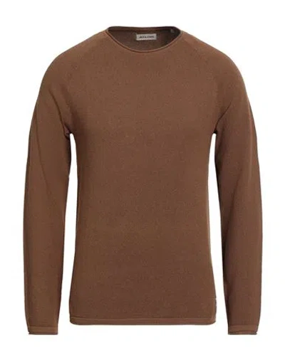 Jack & Jones Man Sweater Brown Size Xs Cotton In Multi