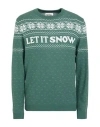 Jack & Jones Man Sweater Emerald Green Size L Cotton In Green