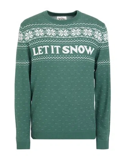 Jack & Jones Man Sweater Emerald Green Size L Cotton