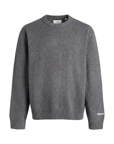 Jack & Jones Man Sweater Lead Size Xl Cotton, Polyester, Acrylic, Elastane In Gray