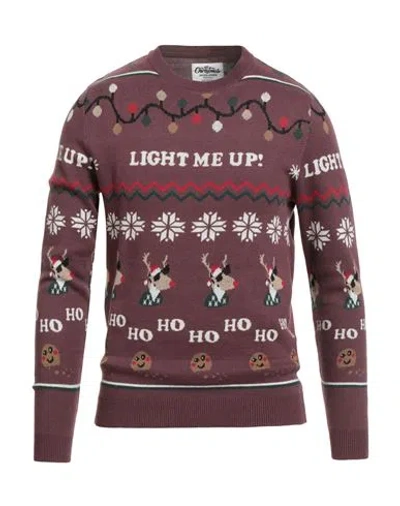 Jack & Jones Man Sweater Mauve Size L Cotton