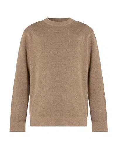 Jack & Jones Man Sweater Sand Size L Cotton, Recycled Polyester In Beige