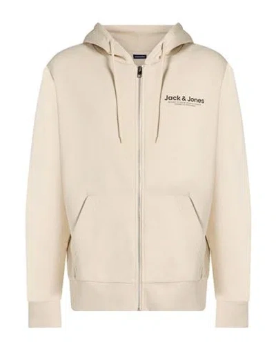 Jack & Jones Man Sweatshirt Beige Size Xxl Cotton, Recycled Polyester In Neutral