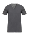 Jack & Jones Man T-shirt Charcoal Size Xl Cotton In Gray