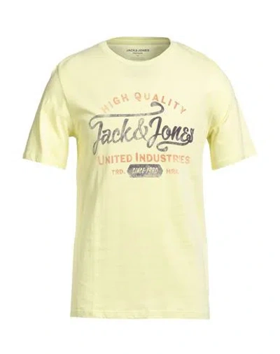 Jack & Jones Man T-shirt Pastel Yellow Size Xxl Cotton