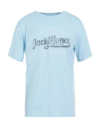 Jack & Jones Man T-shirt Sky Blue Size Xxl Cotton