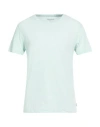 Jack & Jones Man T-shirt Turquoise Size L Cotton, Linen In Blue