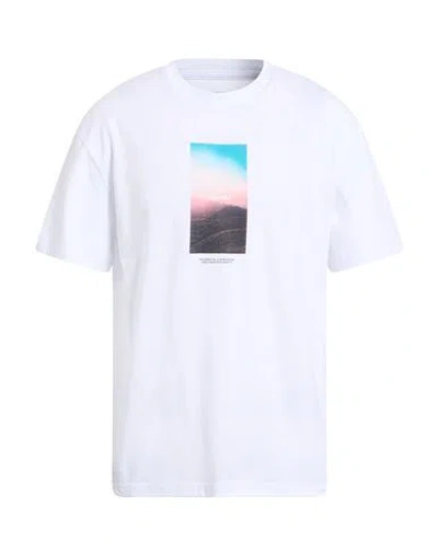 Jack & Jones Man T-shirt White Size Xl Cotton In Gray