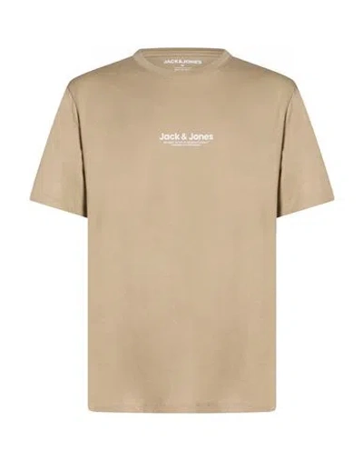 Jack & Jones Man T-shirt Khaki Size Xxl Cotton In Brown