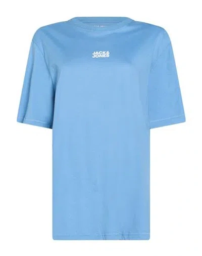 Jack & Jones Man T-shirt Light Blue Size L Cotton