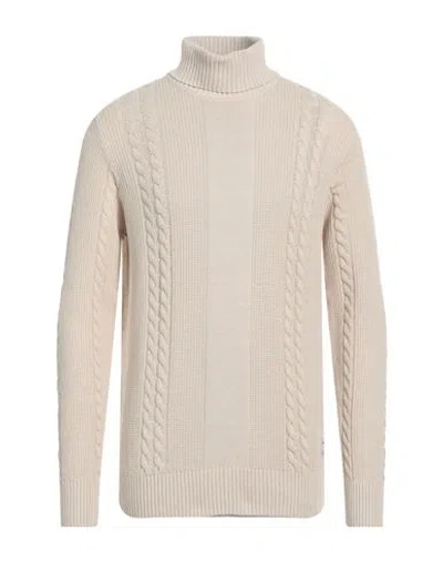 Jack & Jones Man Turtleneck Cream Size Xxl Cotton In White
