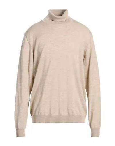 Jack & Jones Man Turtleneck Taupe Size Xxl Merino Wool