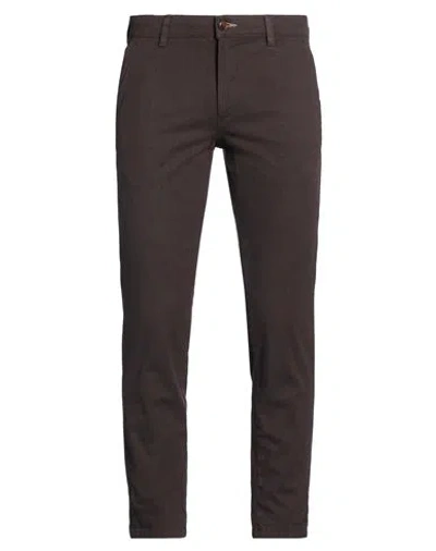 Jack & Jones Pants Studio Man Pants Dark Brown Size 32w-32l Cotton, Recycled Cotton, Elastane