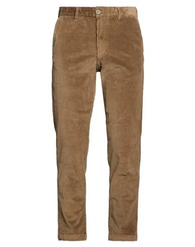 Jack & Jones Pants Studio Man Pants Khaki Size 36w-34l Cotton, Recycled Cotton, Elastane In Beige