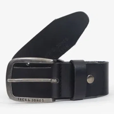 Jack & Jones Paul Leather Belt In Black