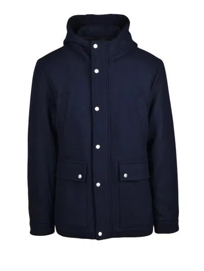 Jack & Jones Practical Deep Navy Parka With Combined Closure And Quilted Lining In Blue