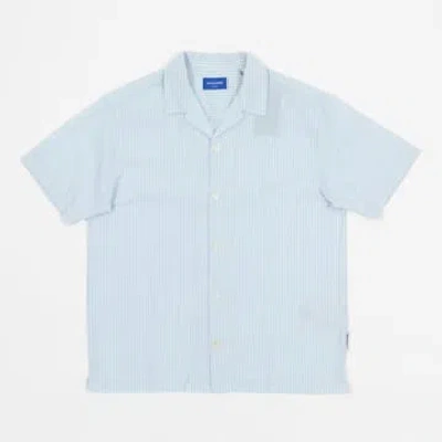 Jack & Jones Striped Textured Shirt In Light Blue